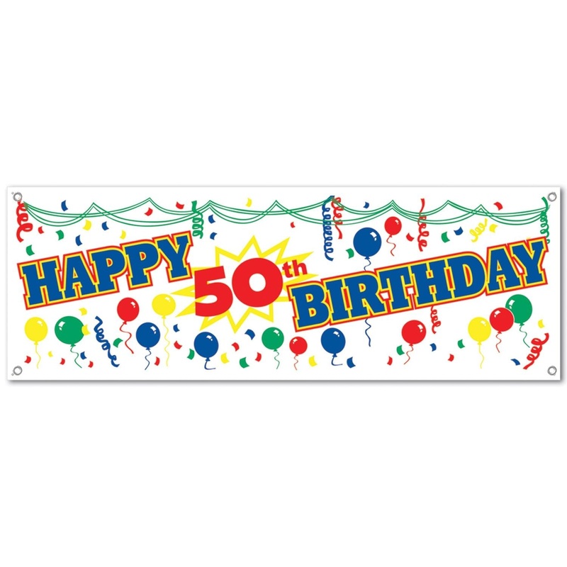 12 Pack Beistle Happy 50th Birthday Party Sign Banner