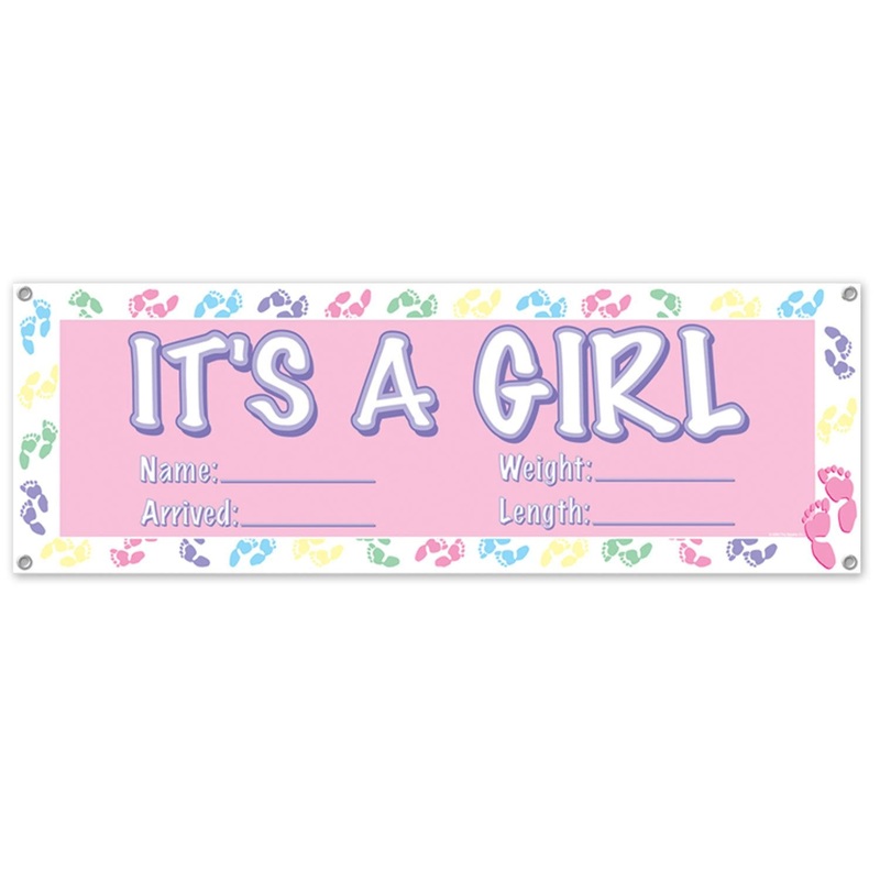 12 Pack Beistle It's A Girl Sign Banner