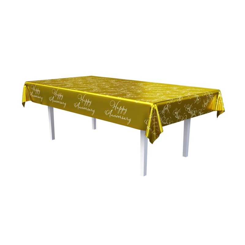 12 Pack Beistle Metallic Happy Anniversary Tablecover