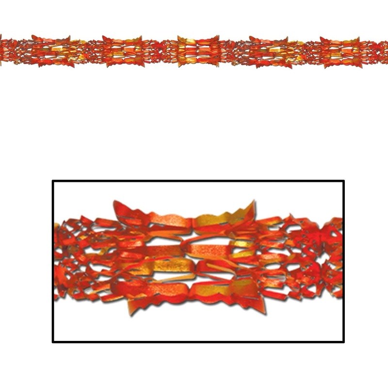 12 Pack Beistle Thanksgiving Metallic Garland - gold - orange - red