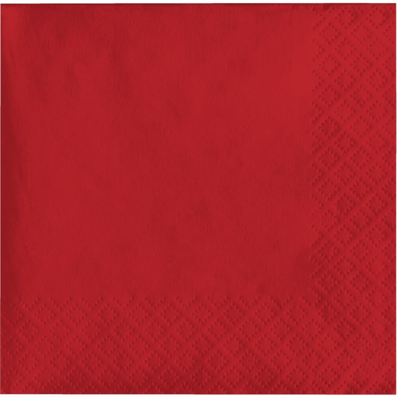 1200 pc Bulk Classic Red 2 Ply Beverage Napkins