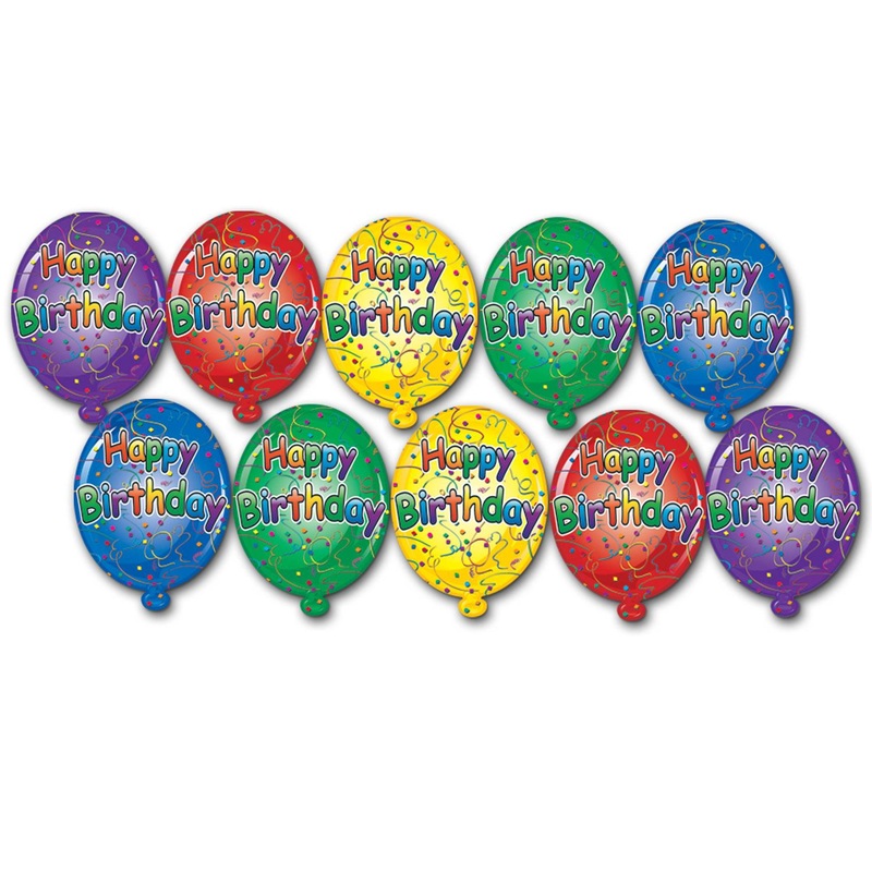 240 Pack Beistle Mini Happy Birthday Party Cutouts