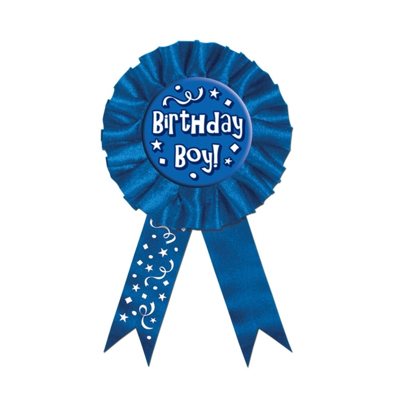 6 Pack Beistle Birthday Party Boy! Award Ribbon