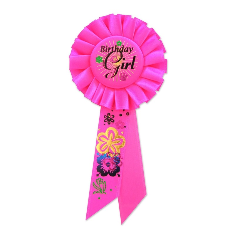 6 Pack Beistle Birthday Party Girl Rosette