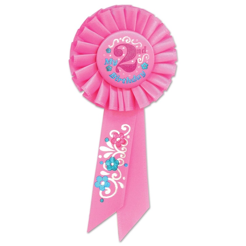 6 Pack Beistle My 2nd Birthday Rosette - pink