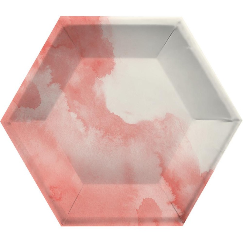 Watercolor Wash Pink Banquet Plate, 10" Pink (8/Pkg)