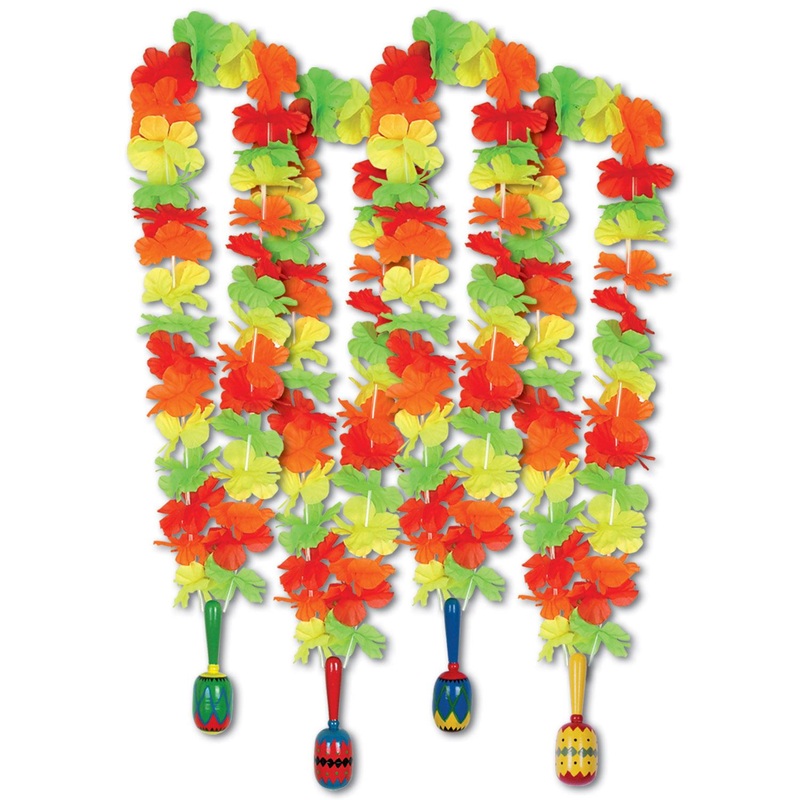 12 Pack Beistle Fiesta Lei with Maraca Medallion