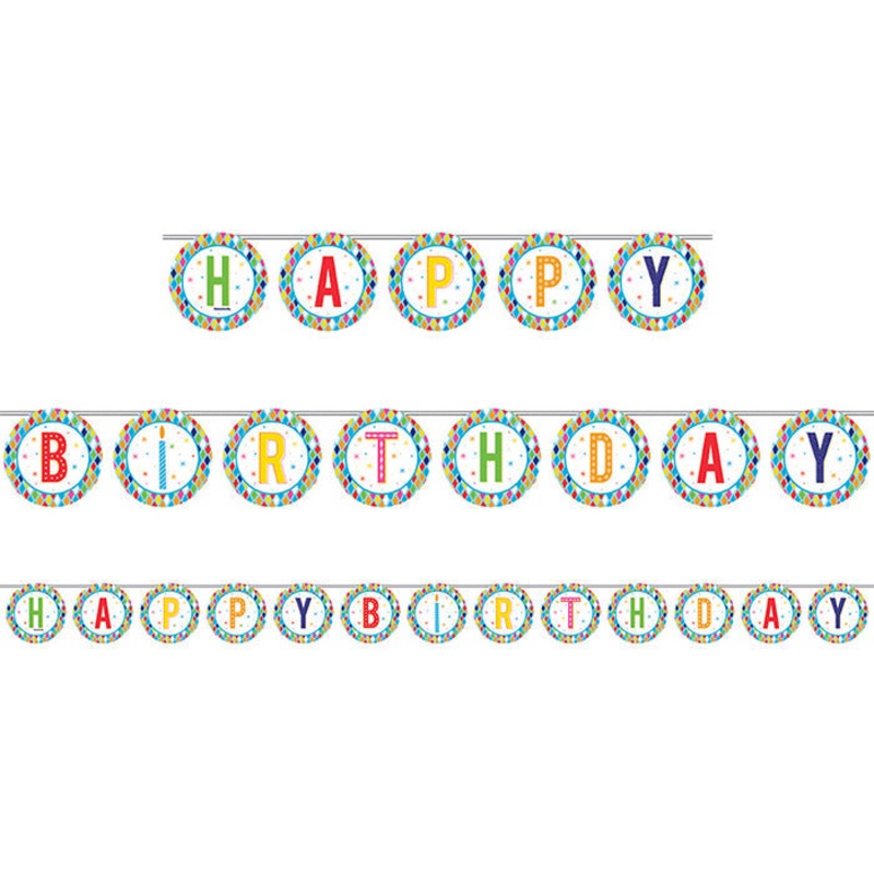12 pc Bulk Bright Birthday Banners