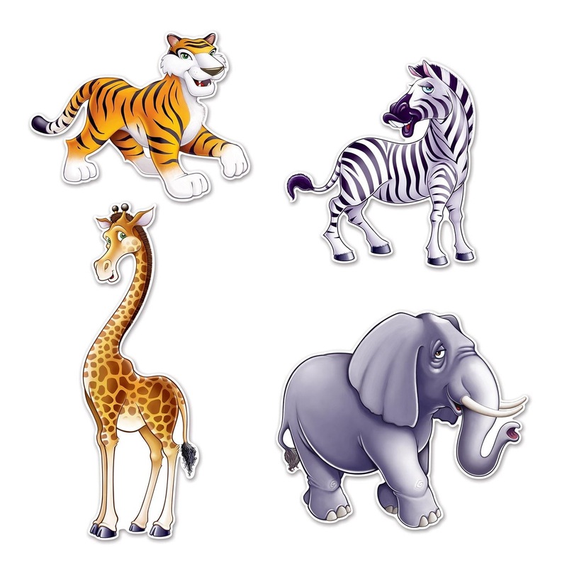 48 Pack Beistle Jungle Animal Party Cutouts