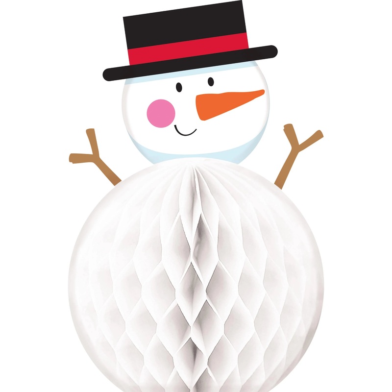 6" Snowman Honeycomb Centerpiece