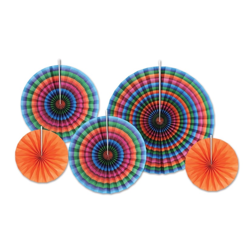 60 Piece Beistle Fiesta Accordion Paper Fans