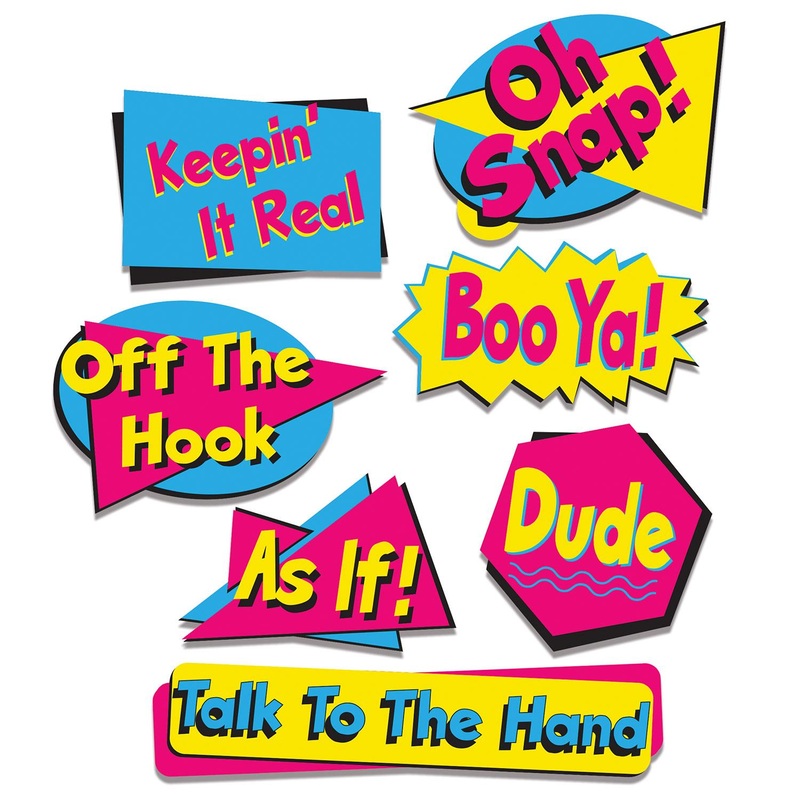 84 Piece Beistle 90's Party Phrase Cutouts