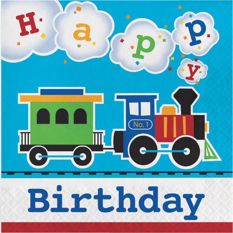 All Aboard Train Birthday Napkins (16/Pkg)