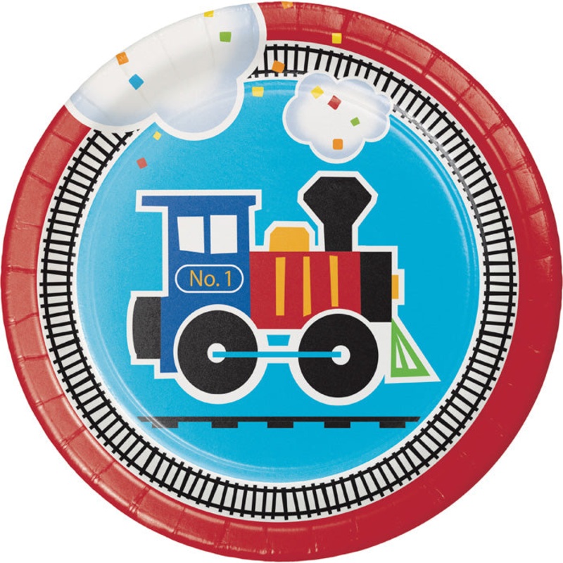 All Aboard Train Paper Dessert Plates (8/Pkg)
