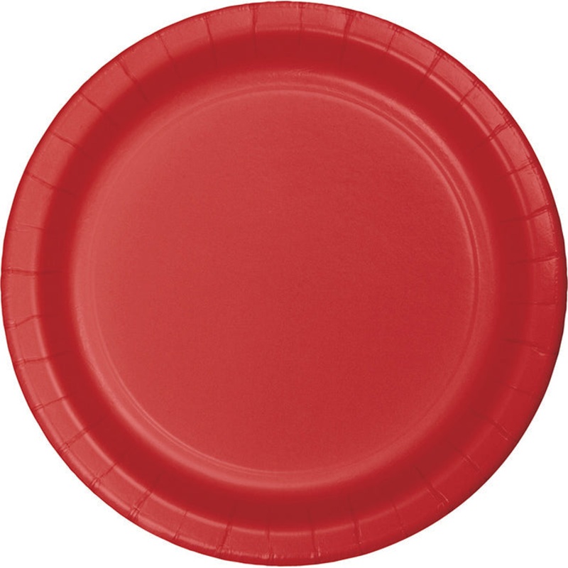 Bulk Pack of 24 Classic Red Paper Plates