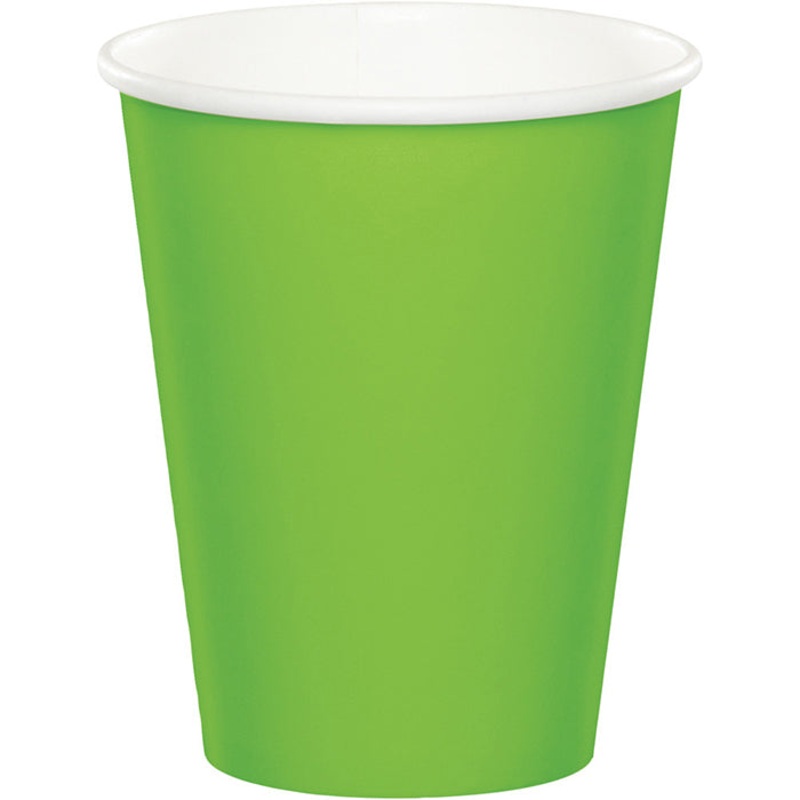 Bulk Pack of 24 Fresh Lime Hot/Cold Paper Cups 9 Oz