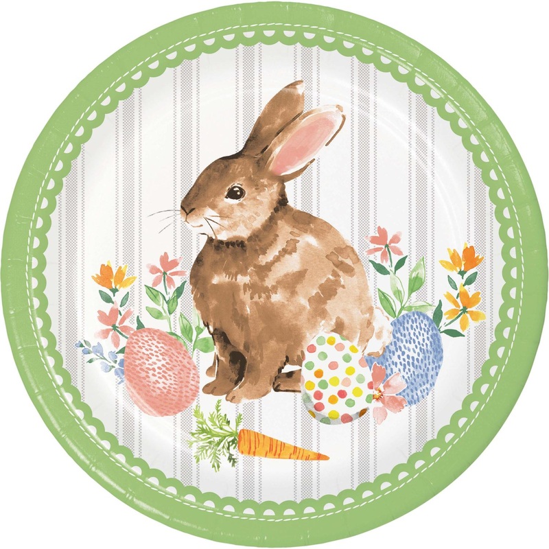 Spring Cottage Easter Bunny 8.75" Dinner Plate (8/Pkg)