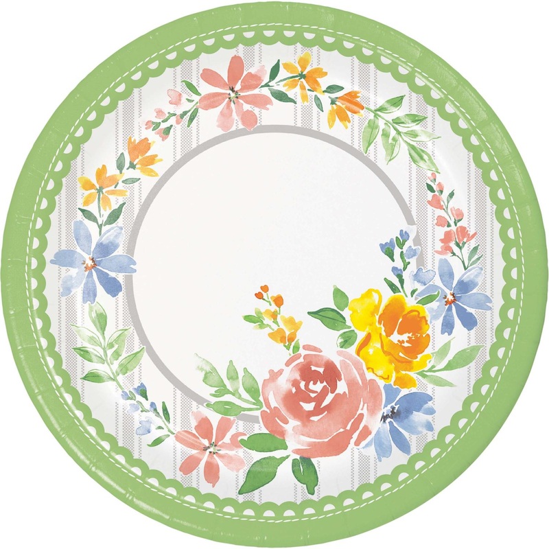 Spring Cottage Easter Floral 8.75" Dinner Plate (8/Pkg)