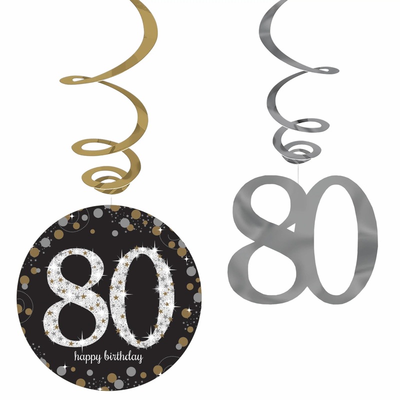 80th Sparkling Celebration Swirl Decorations