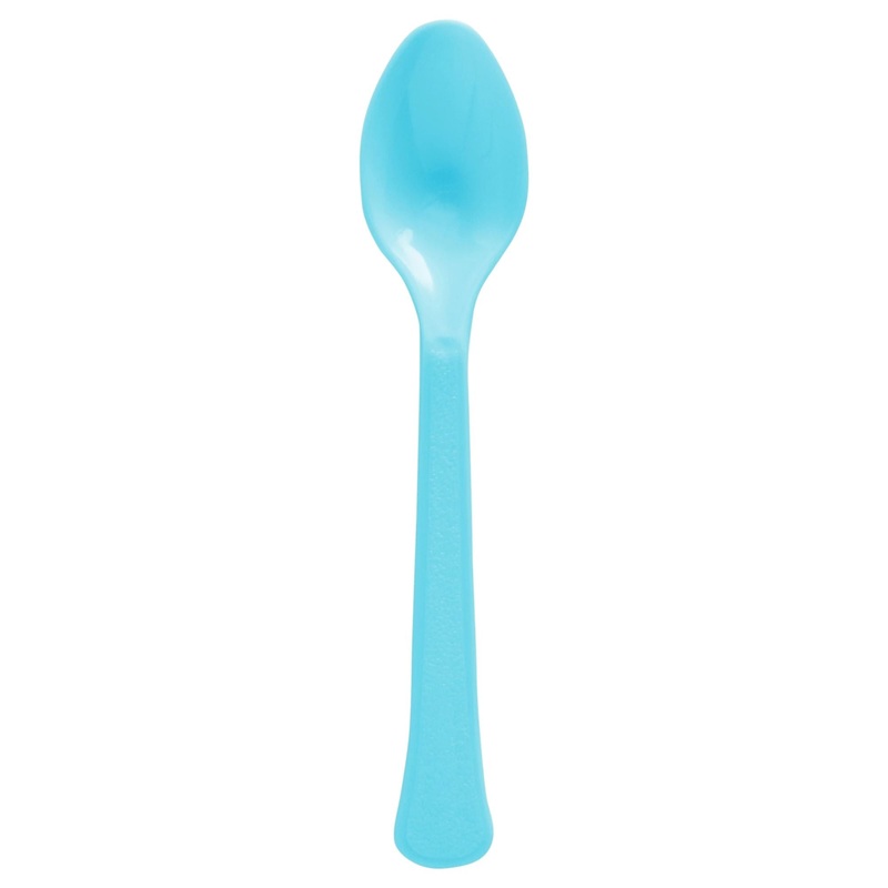 Caribbean Blue Plastic Spoons 20ct
