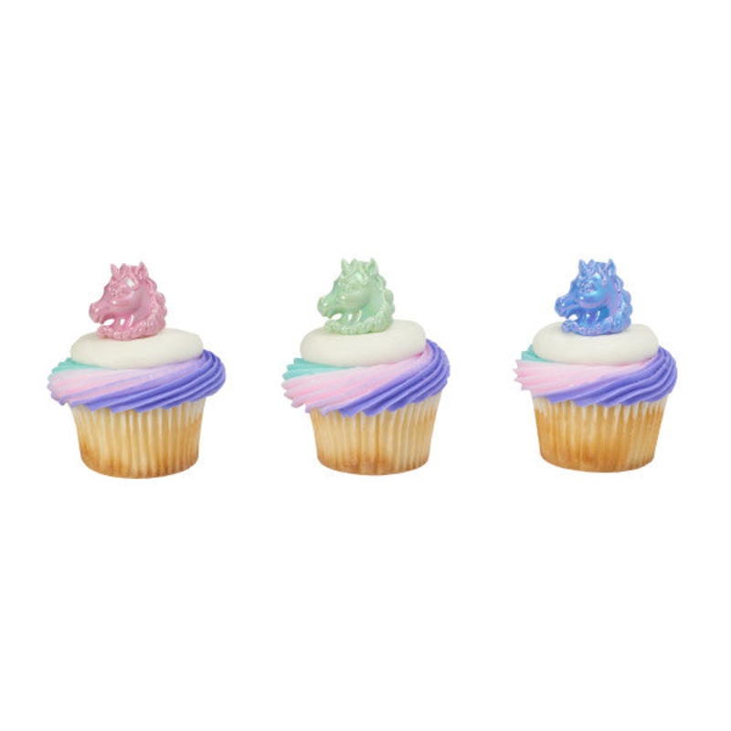 Unicorn Cupcake Rings 12ct