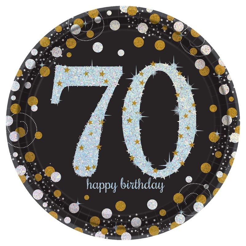 70th Sparkling Celebration Dessert Plates