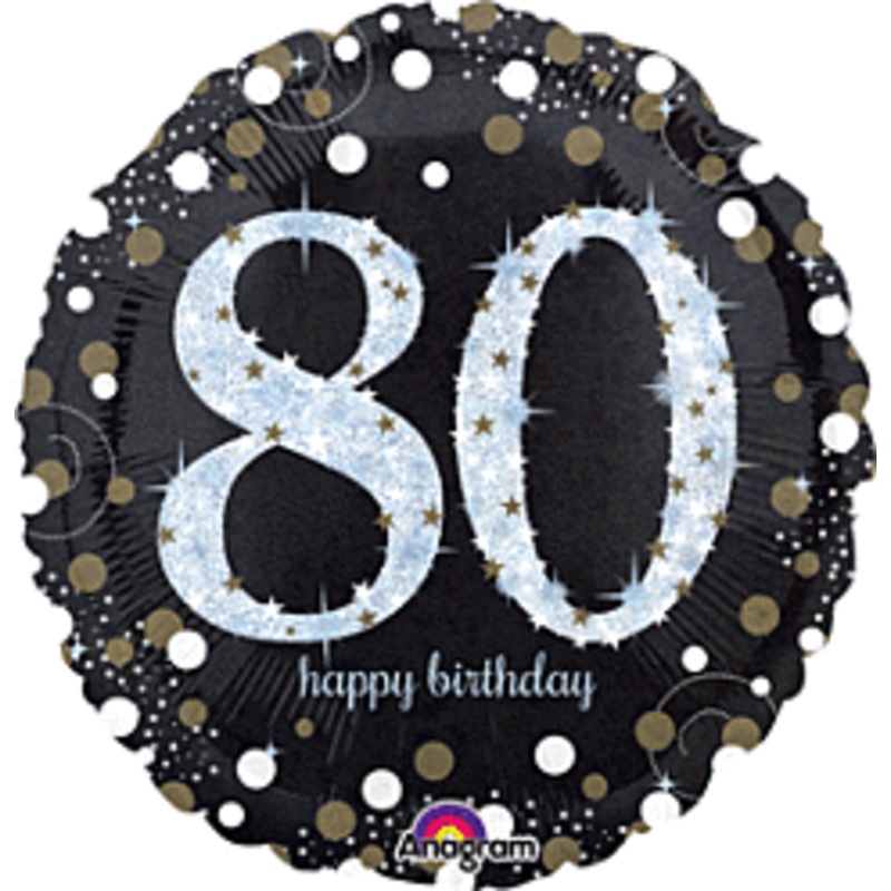 Age 80 Sparkling Birthday Balloon