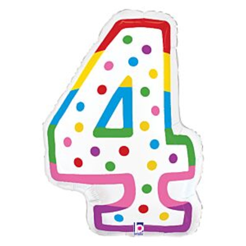 Birthday Candle 24" Number 4 Balloon