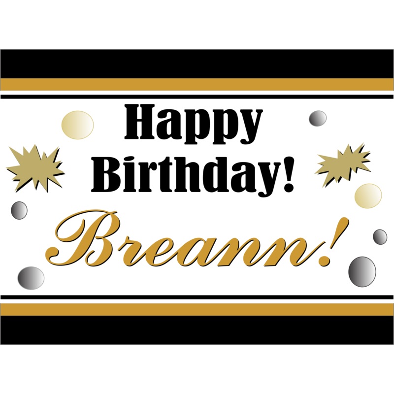 Black & Gold Celebration Custom 18" X 24" Lawn Sign
