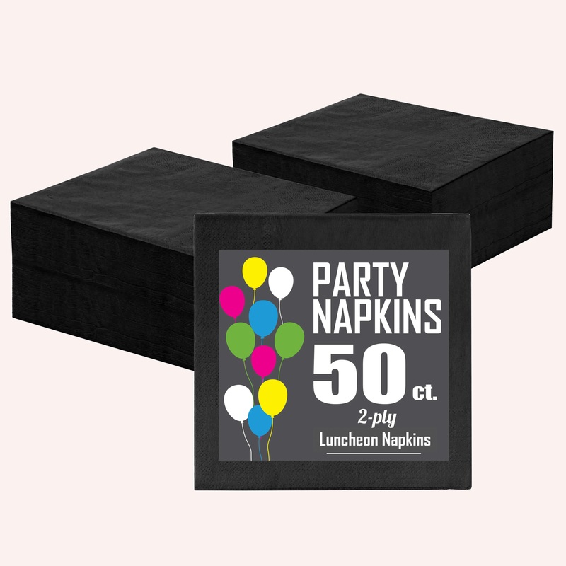 Black Lunch Napkins 50ct