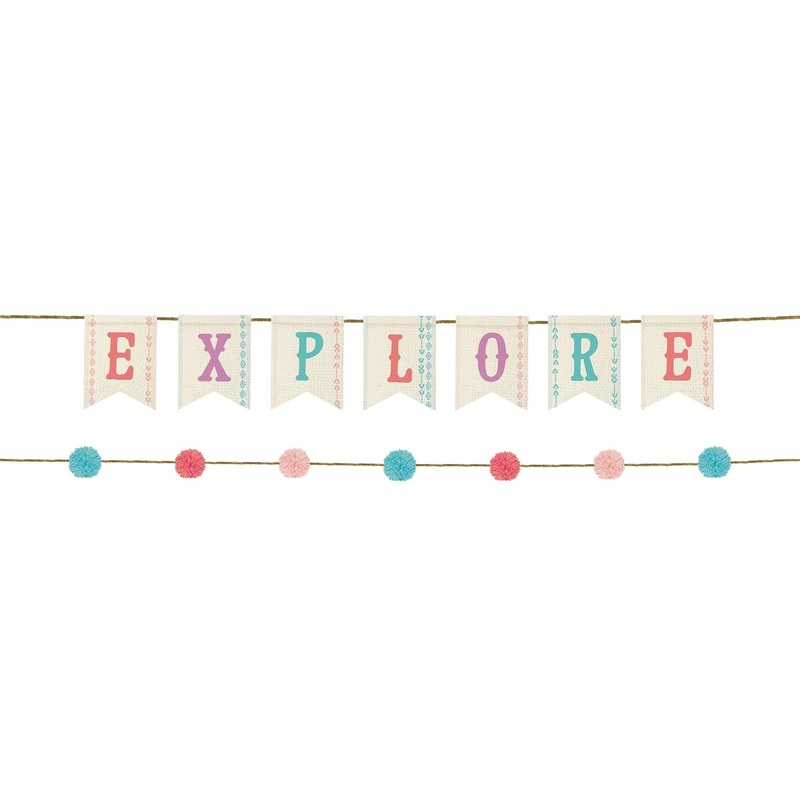 Boho Free Spirit Canvas Pom Pom Banner