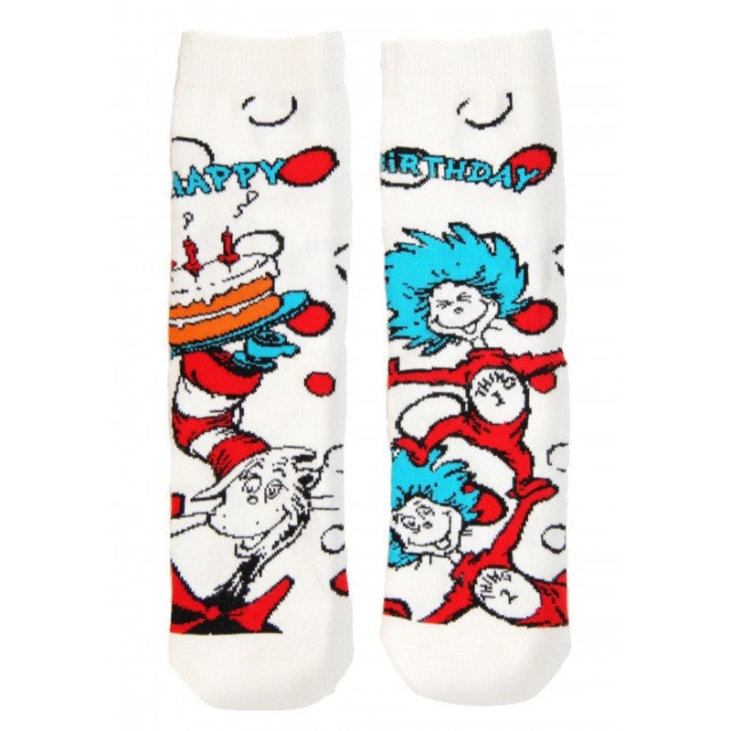 Cat In The Hat Child Birthday Crew Socks