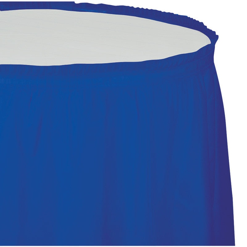 Royal Blue Plastic Table Skirt