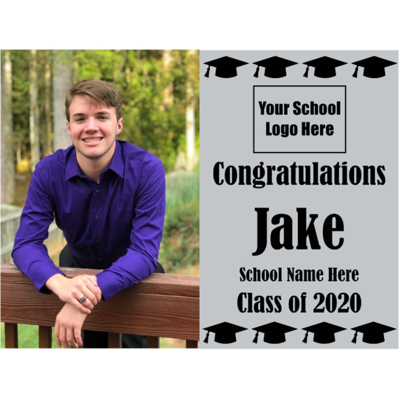 School Graduation Yard Sign With Photo 18" x 24"  GLS07