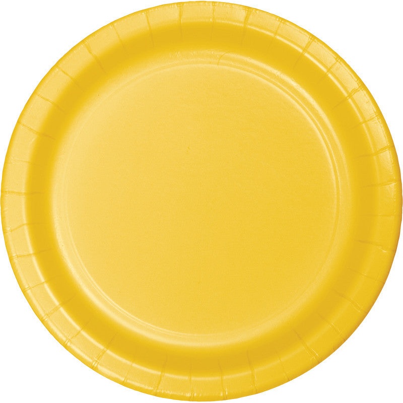 Sunshine Yellow Paper Dessert Plates 20ct