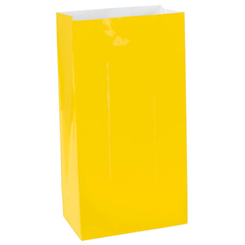 Yellow Paper Bags 12ct