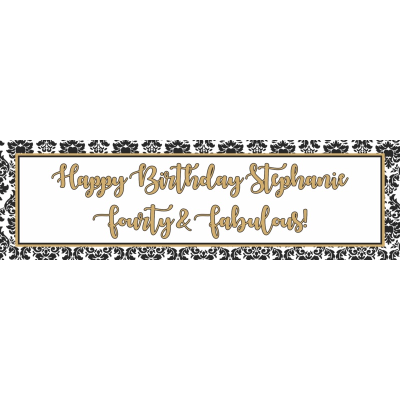 Black & Gold Damask Banner