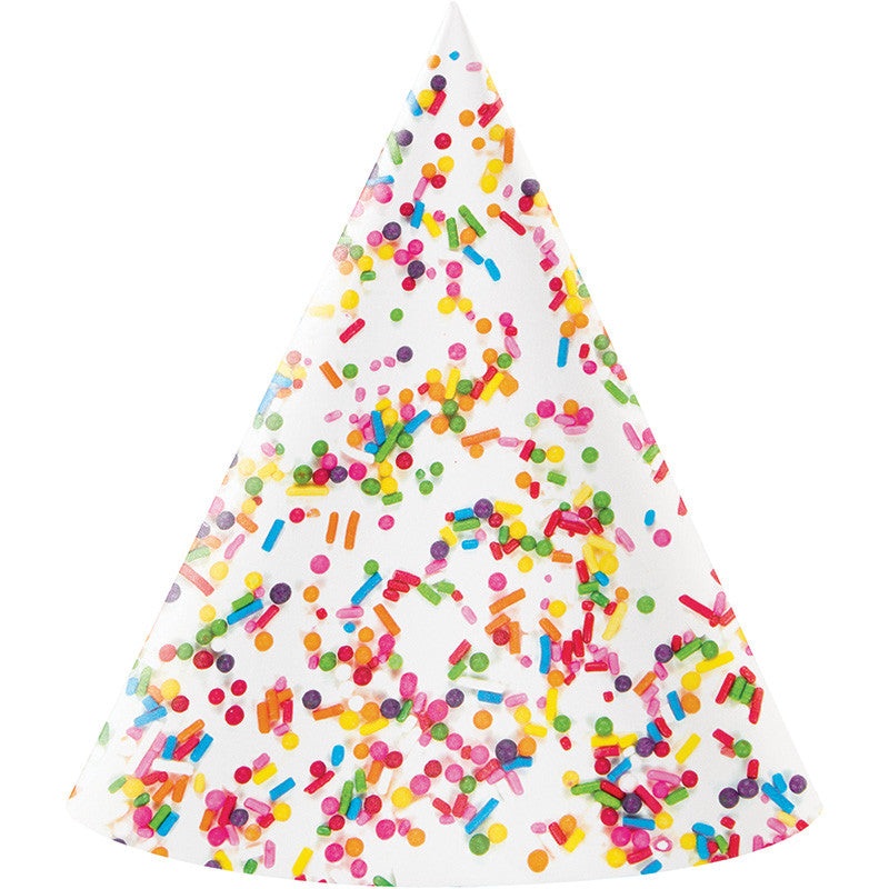 Sprinkles Cone Hats 8ct