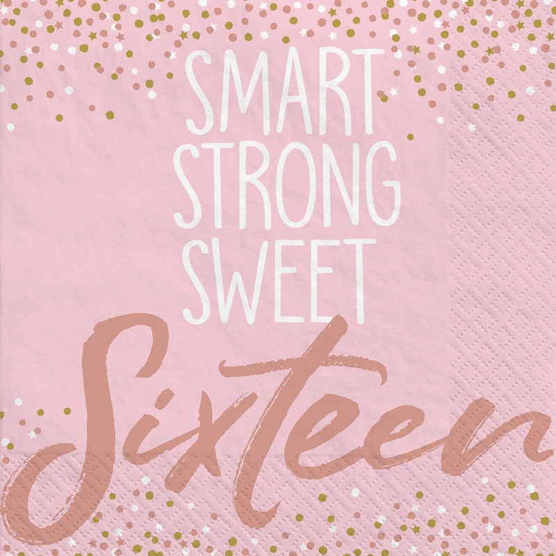 Sweet 16 Blush Beverage Napkins