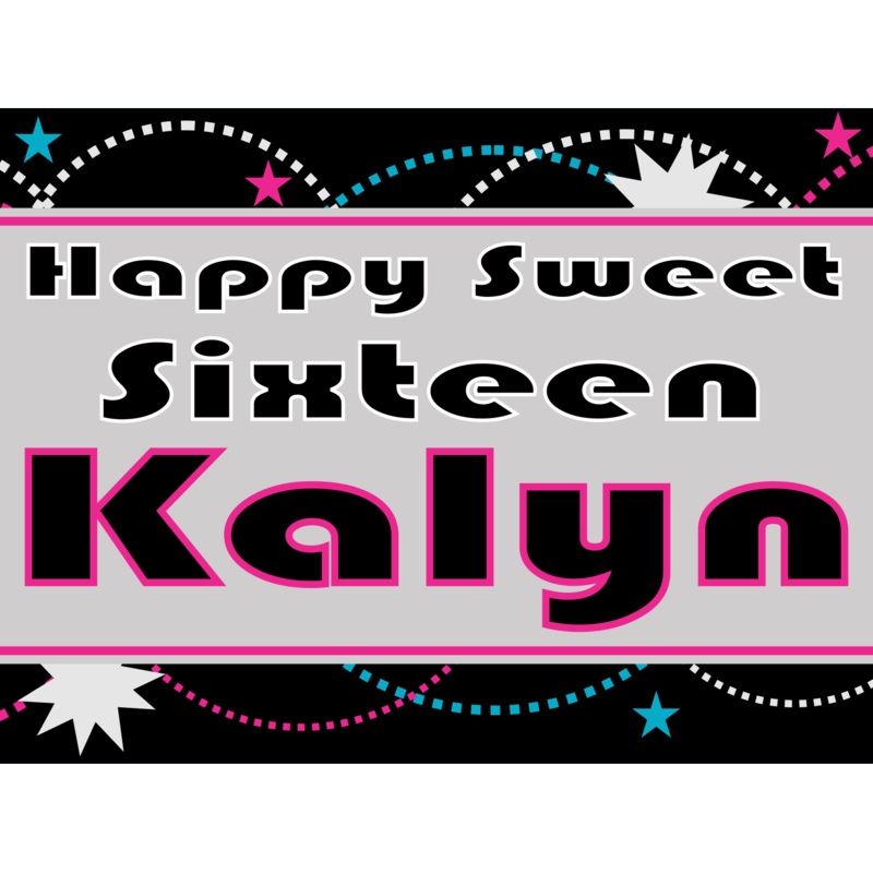 Sweet Pink & Teal Custom 18" X 24" Lawn Sign