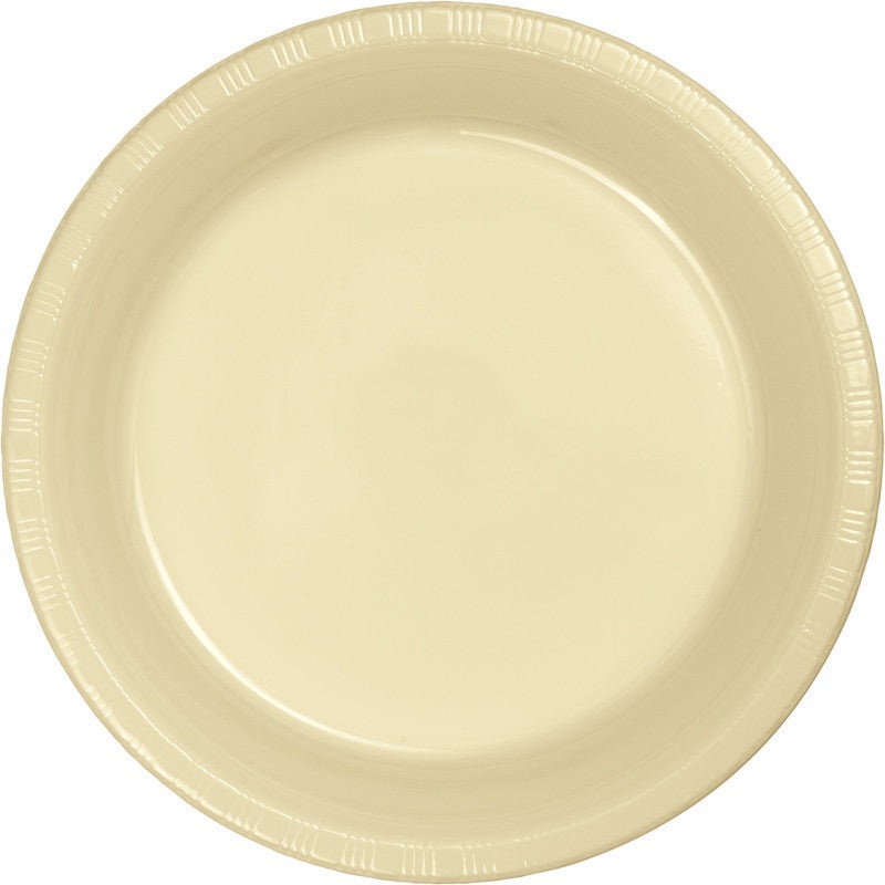 Vanilla Creme Plastic Dessert Plates 20ct