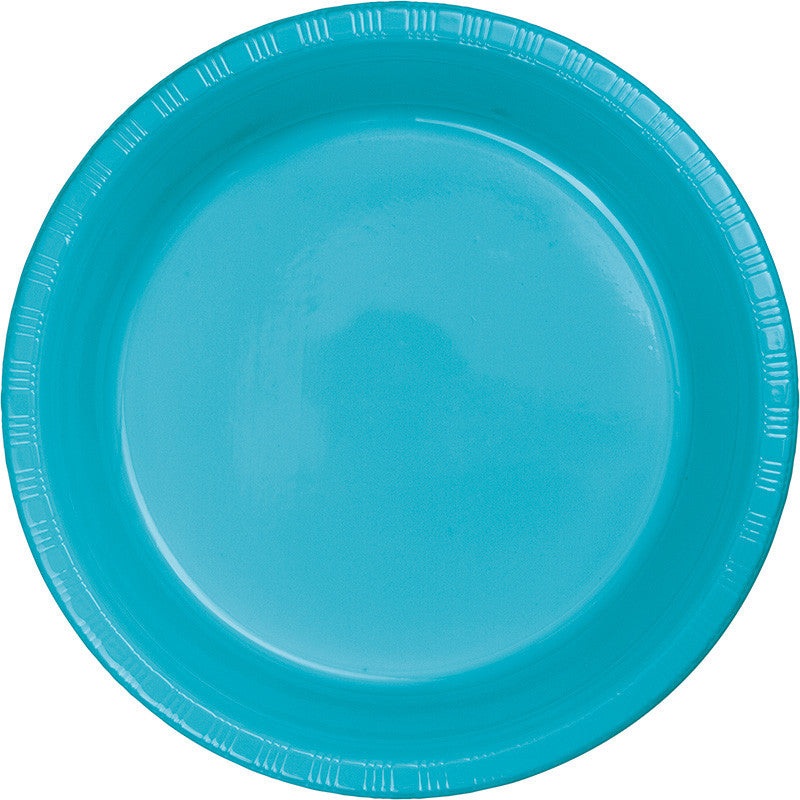 Caribbean Blue Plastic Dessert Plates 50ct