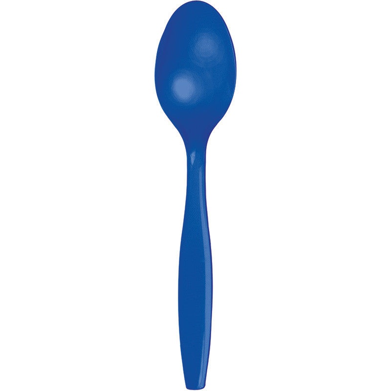 Royal Blue Plastic Spoons 50ct