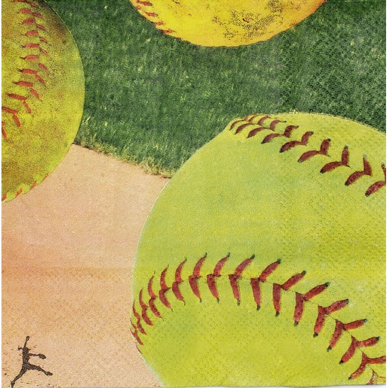 Softball Beverage Napkins 16ct