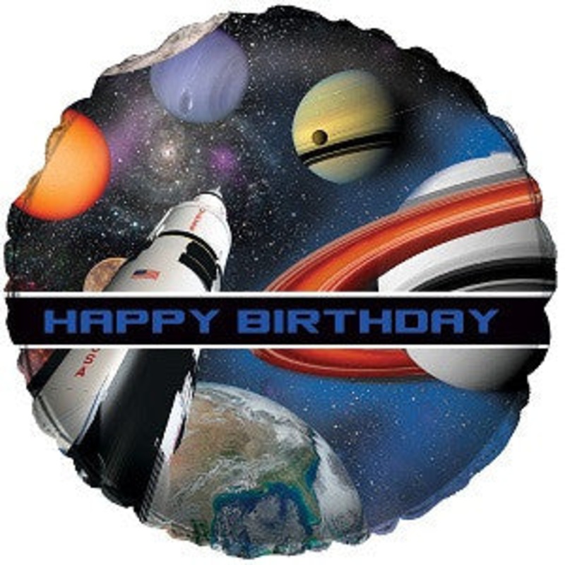 Space Blast Happy Birthday Balloon