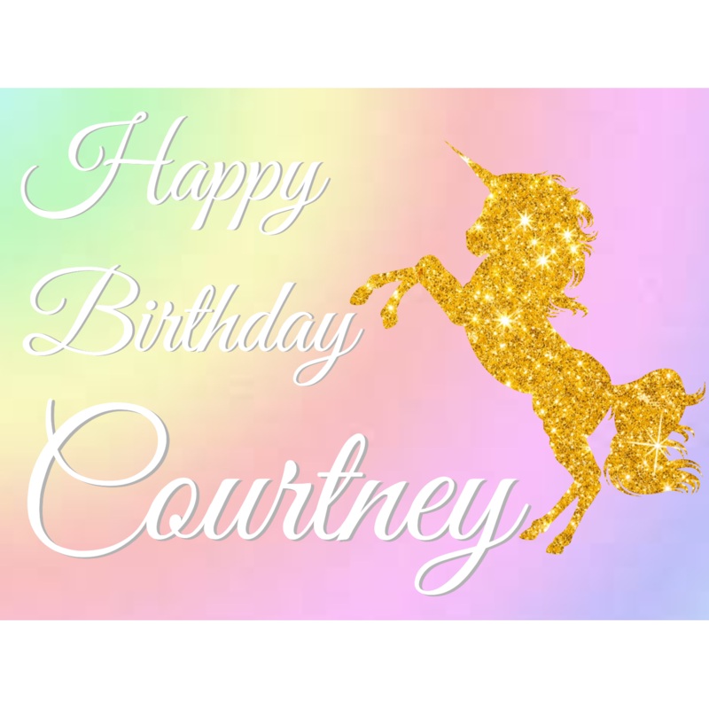 Unicorn Ombre Custom 18" X 24" Lawn Sign