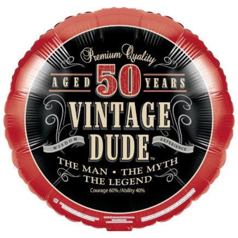Age 50 Vintage Dude Balloon