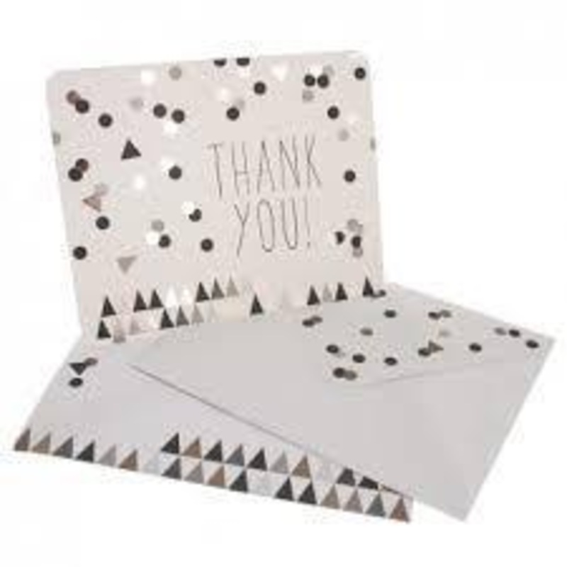 Black and Gold Confetti Thankyou Cards
