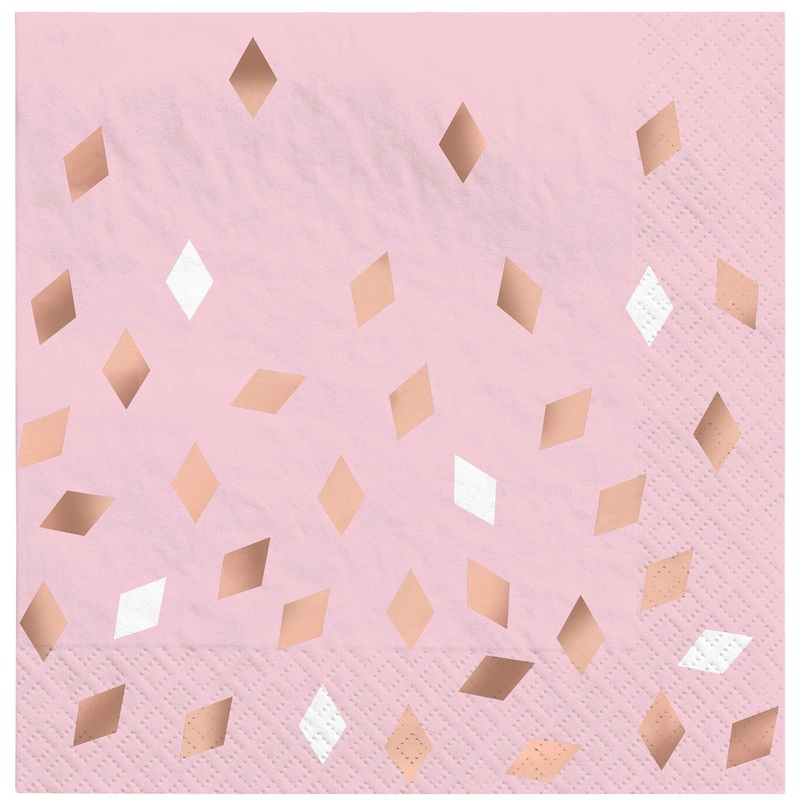 Blush Diamond Confetti Lunch Napkins