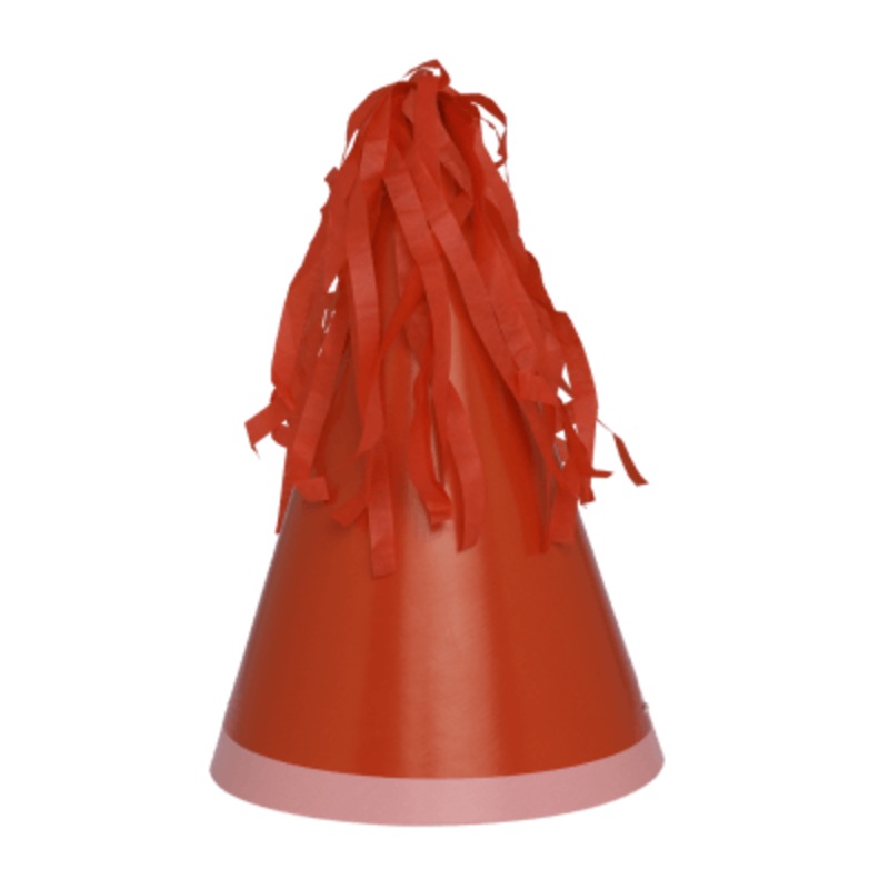 Cherry Red Tassel Topper Party Hats